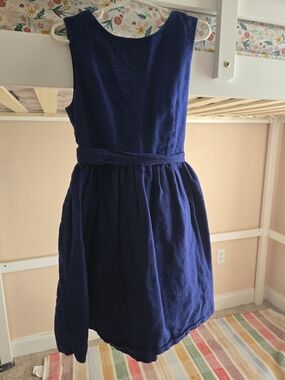 Tommy Hilfiger Girls' Navy Blue Shimmer Sleeveless Belted Dress